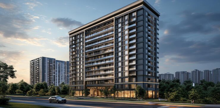 Runwal Edge modern commercial building with office and retail units